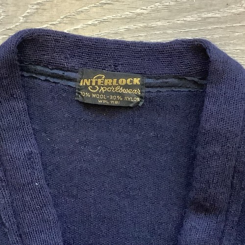 Vintage Early 1950’s Interlock Sportswear Navy Wool Nylon Cardigan SzM Sold ASIS - Picture 9 of 10