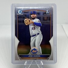 2023 1st Bowman Chrome BCP149 Jose Peroza New York Mets Baseball Card. (QH2)