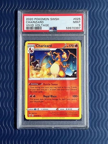 Pokemon 2020 SWSH Vivid Voltage Charizard (Non-Holo) 025 PSA 9