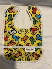Keith Haring Radiant Baby Print By Bumkins Infant Toddler Waterproof Bib Yellow