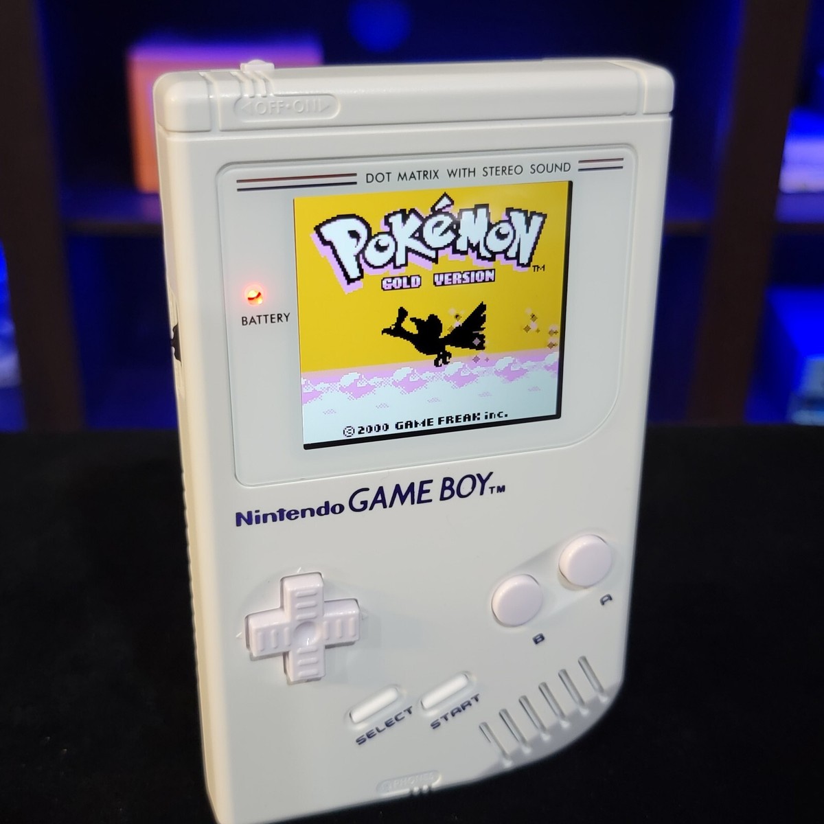 White Nintendo Classic Game Boy DMG With Upgraded Backlit IPS LCD