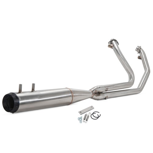 Brushed 2 into 1 Full Length Exhaust Pipe for Harley Touring Glide Bagger 95-16
