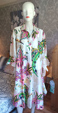 JEFF GALLANO PARIS Multi Bold Floral 3/4 Sleeve Semi Sheer Dress [Size 2]