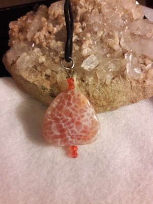 Artisan Handcrafted Crystal Gemstone 2'' Pendant Silk Chord Necklace New Jewelry 
