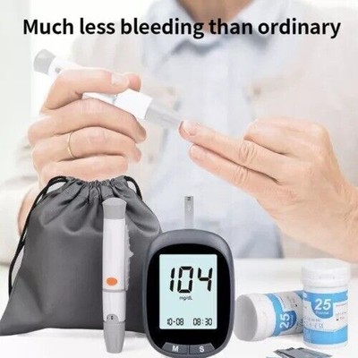 Blutzuckermessgerät Mit 25 Blutzuckerteststreifen Lanzetten für Diabetiker