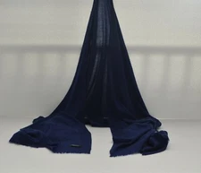 Navy Blue Cashmere Scarf Shawl Stole Wrap Throw 100% Pashmina Nepalese Handmade 