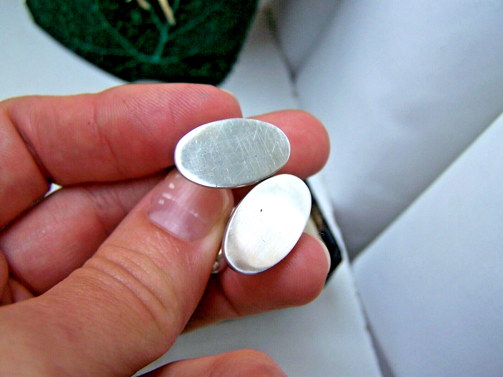 SUPERB 925 SOLID STERLING SILVER CUT CUFFLINKS NO… - image 4