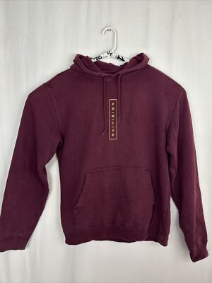 Primitive Mens Medium Maroon Pullover Hoodie Flower Asian Characters 