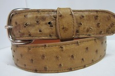 GENUINE OSTRICH BELT SADDLE TAN