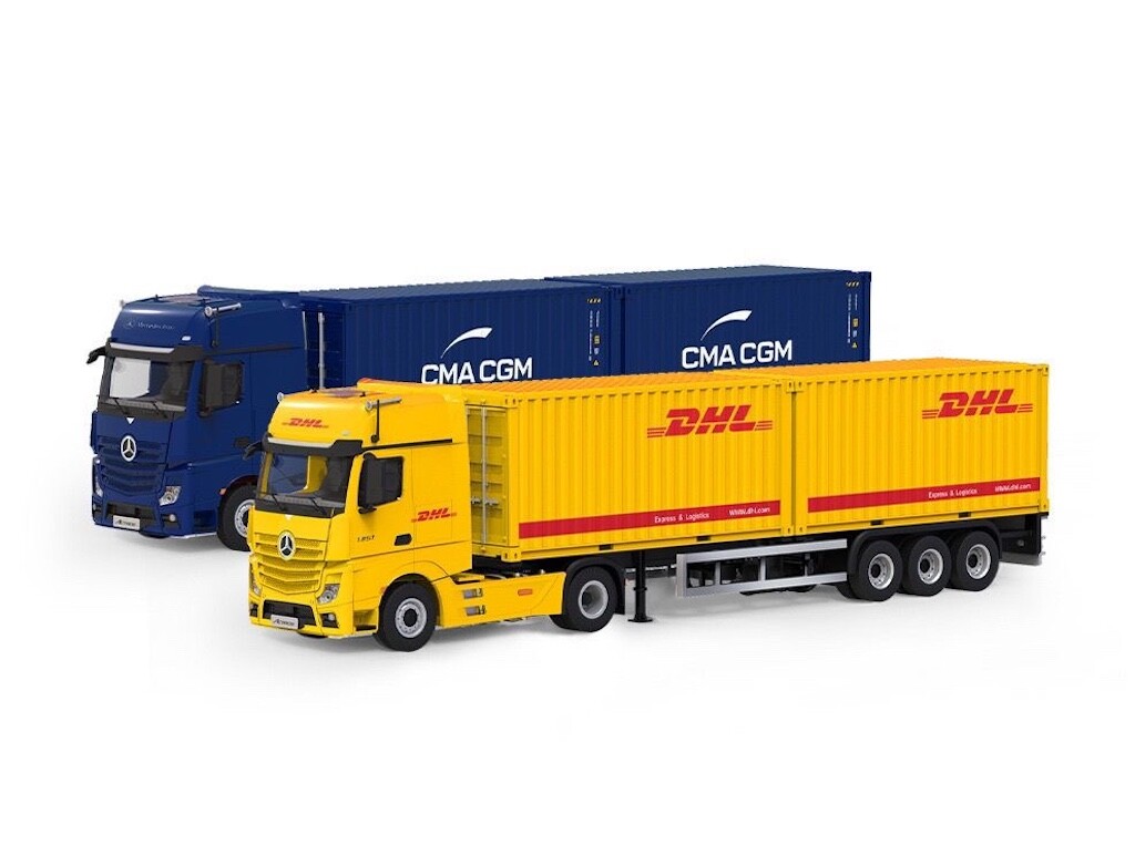 ミニカー TimeMicro & Perka 1/64 Benz Actros DHL Scale: 1.64 Model: Mercedes-Benz Actros Container Truck
