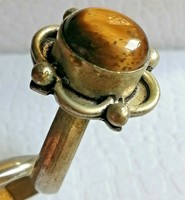 BEAUTIFUL POST MEDIEVAL VINTAGE COLOR SILVER SEAL RING WITH RARE STO...