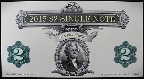 2015 $2 Unc Single Note San Francisco - Serial #20159743 - Picture 3 of 4