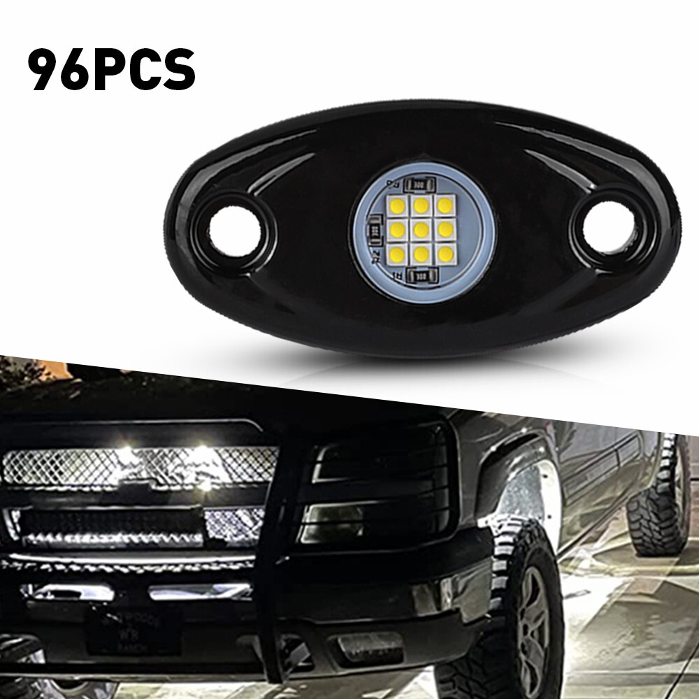 96Pcs White LED Rock Light Pods Underbody Glow Lamp Offroad SUV Pickup Truck UTV