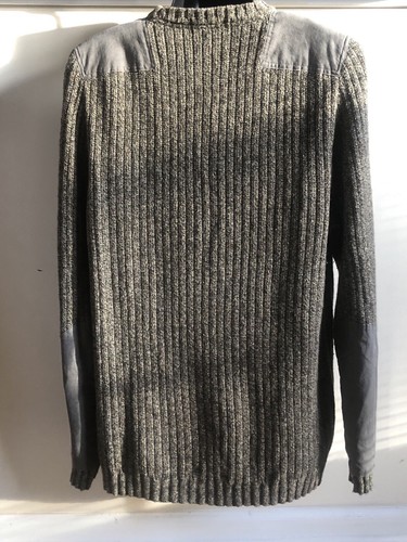 VTG Eddie Bauer Button Wool Blend Commando Style Sweater SZ LARGE Shoulder Pads - Picture 6 of 8