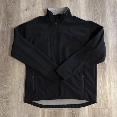 Port Authority Men's Glacier Soft Shell Size L arge Black Zip Jacket