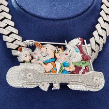 6Ct Round Cut Moissanite Men's Customized Image Only Pendant 925 Sterling Silver