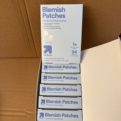 6 Boxes Of 24 Up&Up Blemish Acne Pimple Patches, Acne Face Patches 10 & 12 mm
