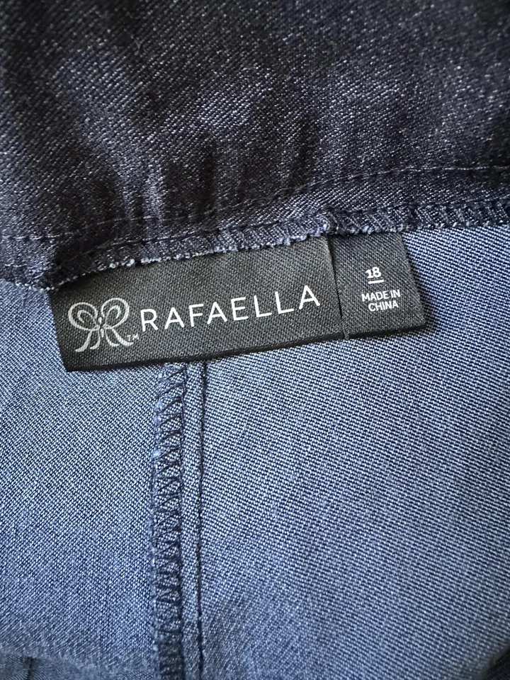 Rafaella Corto Elástico Mujer Talla 18 Azul Enjuague Funcional Bolsillos Comodidad Nuevo Foto 4 de 4