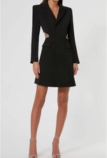 Mac Duggal Crêpe Rhinestone Cut-Out Blazer Minidress Size 2