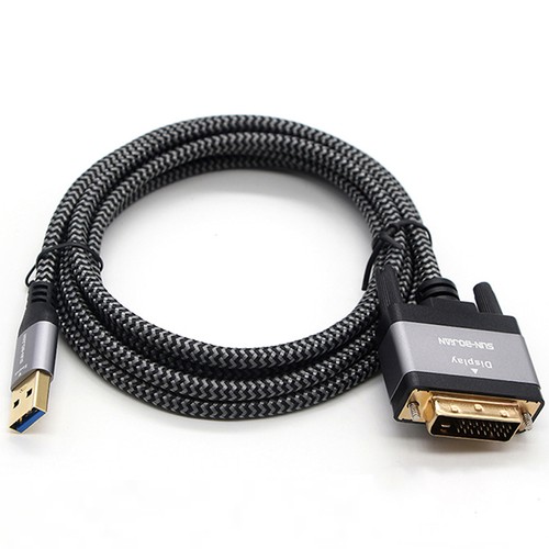 2M USB3.0 to VGA/HD-MI/DVI Male to Male Video Cable Laptop to Monitor Projector - Afbeelding 17 van 17