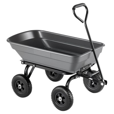  400 lb Garden Dump Cart Poly Wagon 90° Quick Dump 180° Swivel Wheels Yard