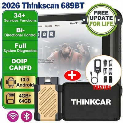ThinkScan 689BT Auto OBD2 Scan Diagnostic Tool Bidirectional TKEY101 Key Program