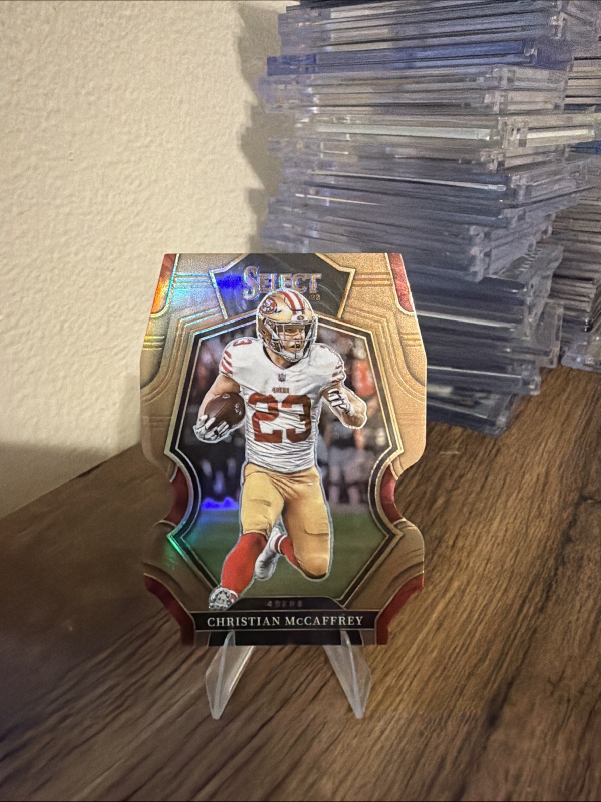 2022 Panini Select Premier Level Christian McCaffrey #186 Die Cut Copper /99