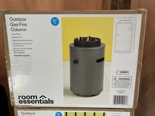 1lb Propane/Liquid Petroleum Gas Round Column Fire Pit Gray - Room Essentials