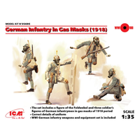 German Infantry In Gas Masks 1918 4 Figures Kit 1:35 Icm Kit Figure Militari -D-
