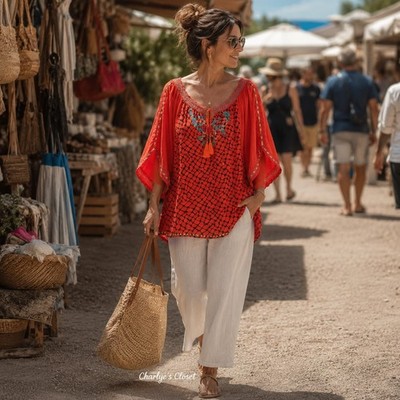 Urban Mango Gold Detail Boho Top M Summer Festival Statement Indie Glam