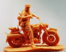 3D Printed 1/72 World War II German motorcycles Model Unpainted