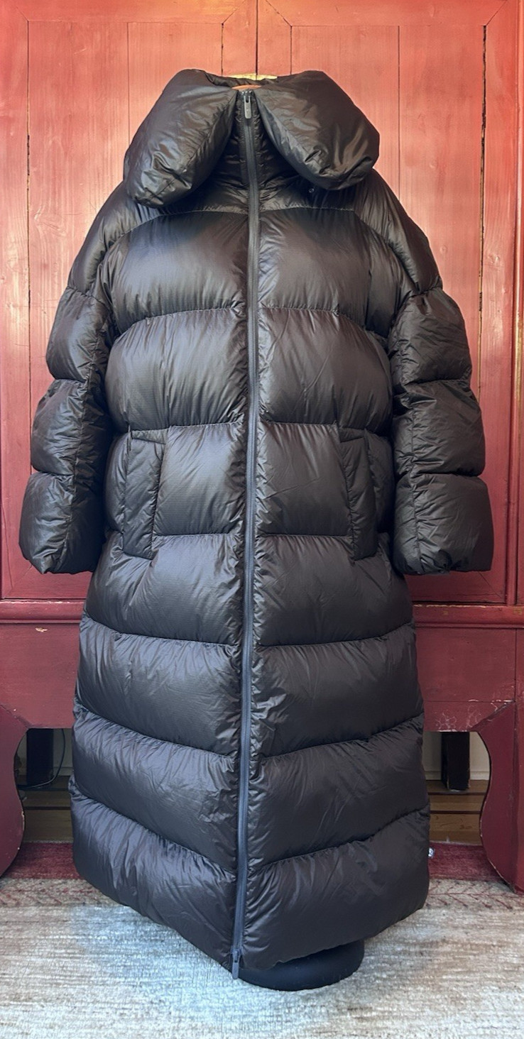 Lululemon Down-Filled Long Puffer Jacket Espresso/Dark Ash, Zip, Colllar Sz 6