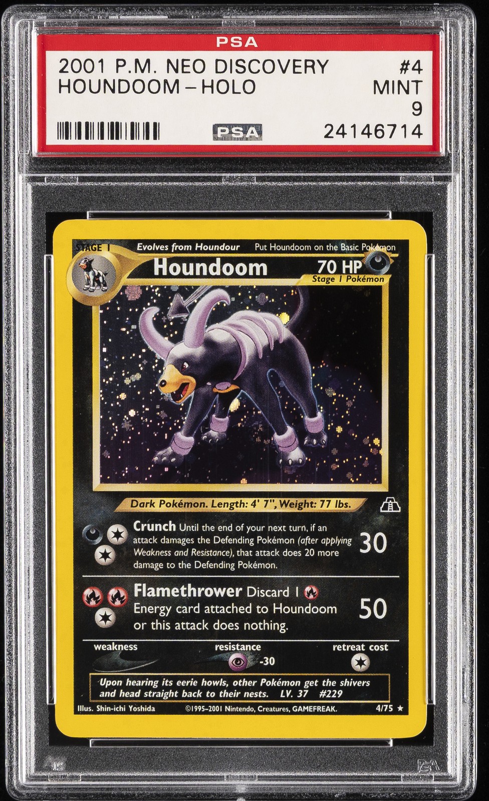 2001 POKEMON NEO DISCOVERY #4 HOUNDOOM-HOLO PSA 9