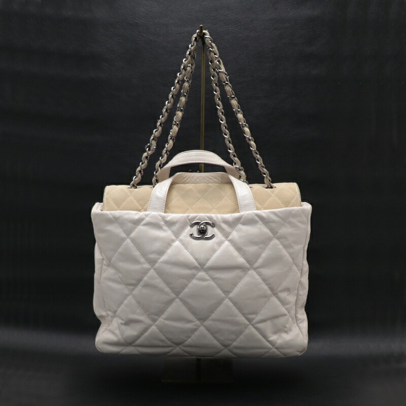 Chanel Portobello Chain Tote Bag 2-Way 12Nd Unit Used Inazawa A46148