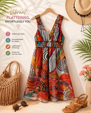 Fire Los Angeles Dress Large Y2K Boho Deep V Sheer Flowy Mini Festival Beach