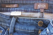 NYDJ Women's Blue Jeans Size 14 Sheri Slim Lift  Tuck 34W 27L