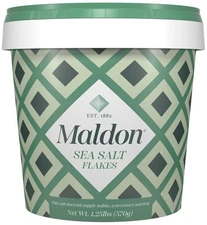 Maldon Salt Sea Salt Flakes 20 oz 570 g Resealable Tub Kosher Natural Handcra...