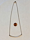 Vintage Artisan 925 Silver Textured Bar & Chain Collar Necklace Signed — photo 3