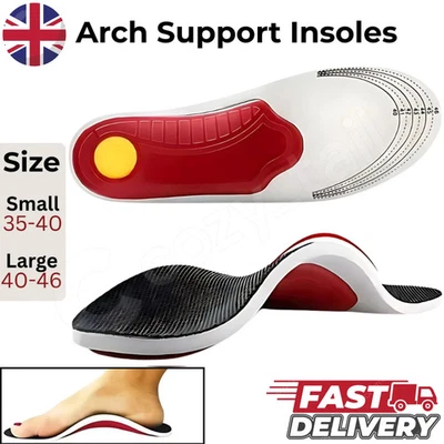 NORELIE Orthotic Insoles For Arch Support Plantar Fasciitis Flat Feet Gel Heel Back Pain