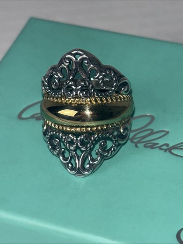 Vintage Carolyn Pollack Relios Sterlingsilber & Messing Signatur 2 Stck. Ring Größe 6