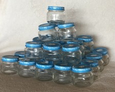 Lot of 40 Empty Glass Baby Food Jars w/ Lids for Crafts, Storage, Etc. A 