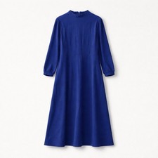 SHEIN Curve Blue High Neck Maxi Dress Long Sleeve Knit Plus 2XL Polyester