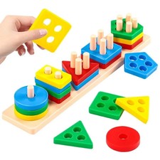 Montessori Toys for 1 2 3 Year Old Girls Boys, Wooden Sensory Toys for 1-3 Ye...