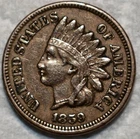 Extra Fine 1859 Indian Head Cent, Well-Detailed, 1st Year Issue.