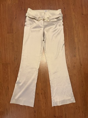 Vintage 90s Cache Pants Women 6 Gold Bling Hardware Flared Leg Lined  Sexy Club