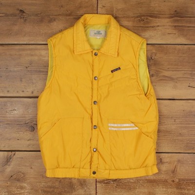 Vintage Red Head Puffer Gilet L Weste Gelb