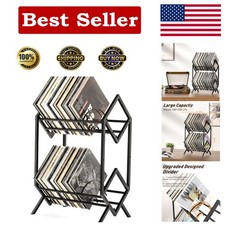 Elegant 2-Tier Vinyl Record Storage Holder for 200 Albums - Scratch-Resistant