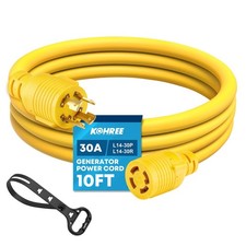 10FT 30 Amp Generator Extension Cord 4 Prong, NEMA L14-30P/L14-30R, Generator...