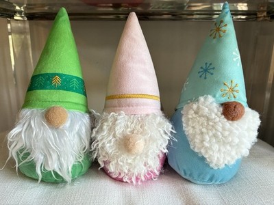 *NWT*   Trio of Festive Gnome Weighted Roly-Poly Plush Set  