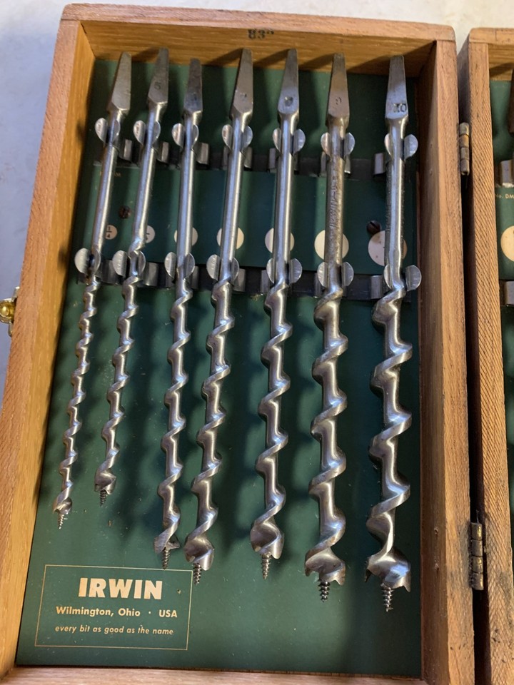 VTG Irwin Complete 14pc Set Auger Brace Bits USA & How to Booklet B26 ...